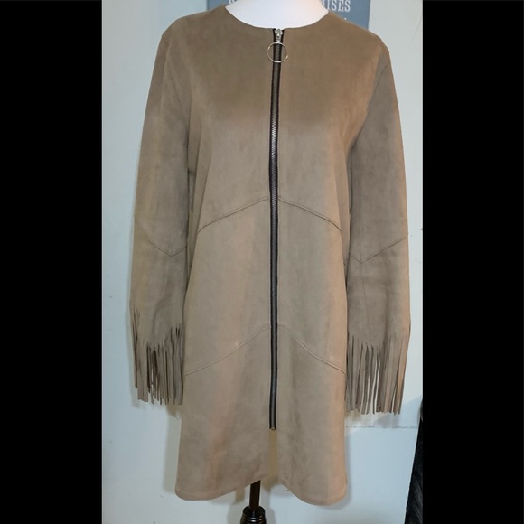 Zara faux suede fringe jacket - Picture 5 of 12